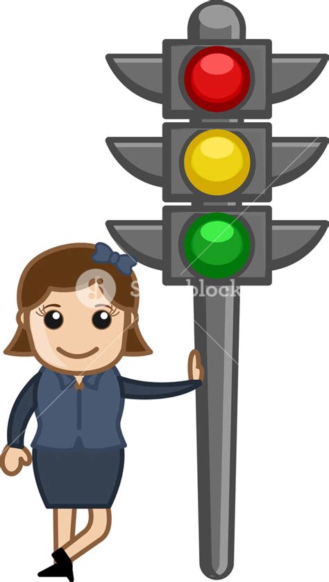 Cartoon Vector Traffic Lights Royalty Free Stock Image Storyblocks