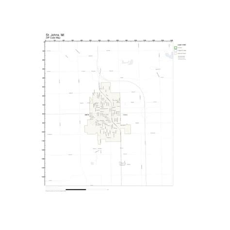 Buy Zip Code Wall Map Of St Johns Mi Zip Code Map Laminated Online At
