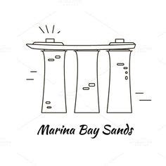 Marina Bay Sands hotel in Singapore Vector sketch | Singapore art, Sands hotel singapore, Sand ...