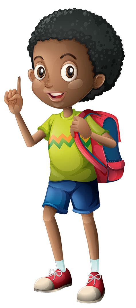 An African Boy With Backpack 538973 Vector Art At Vecteezy