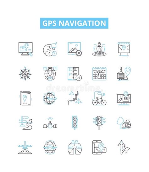Gps Navigation Vector Line Icons Set Gps Navigation Tracking Maps