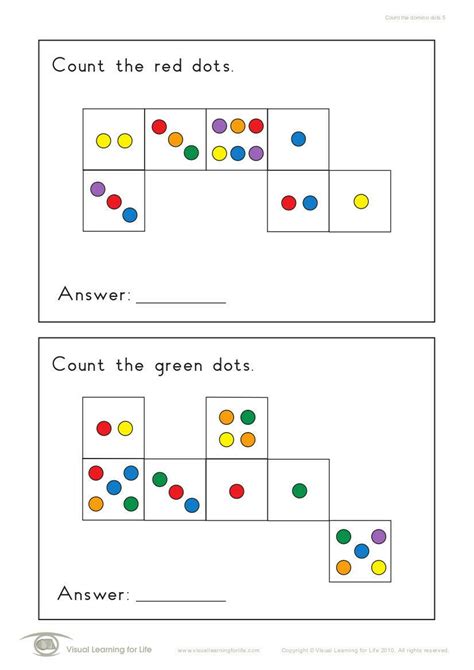 In The “count The Domino Dots” Worksheets The Student Must Count All