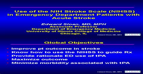 Use Of The Nih Stroke Scale Nihss In Emergency Department Patients