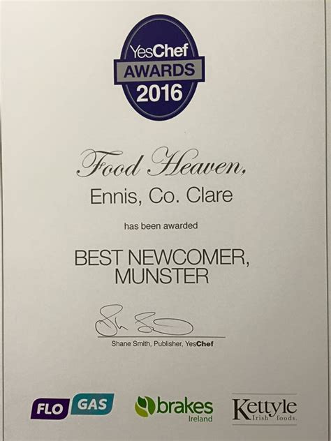 Food Heaven Picks Up Best Newcomer At Yeschef Awards 2016 Food Heaven