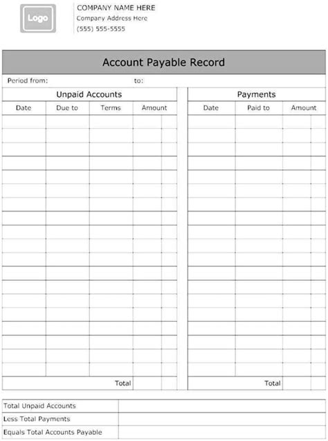 Accounting Spreadsheet Template —