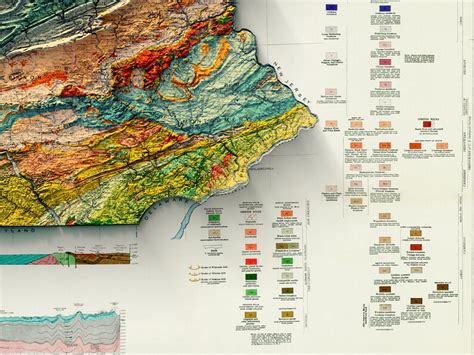 Vintage Geologic Map Of Pennsylvania 1931 Poster Unique Etsy