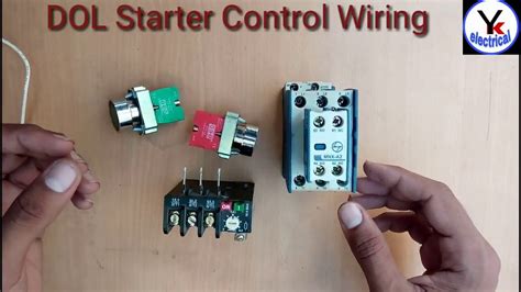 phase dol starter control wiring direct   starter yk electrical youtube