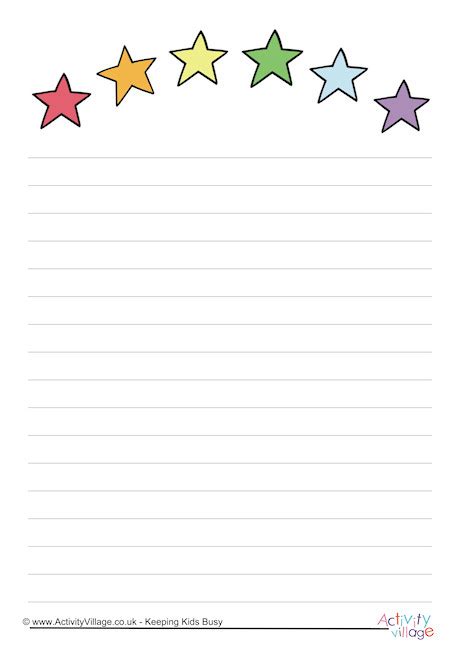 Rainbow Of Stars Writing Paper