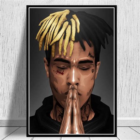 Jahseh Onfroy Posters Rapper Singer Praying Printing Canvas Painting