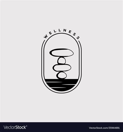 Balance Stone Logo Design Wellness Zen Symbol Vector Image