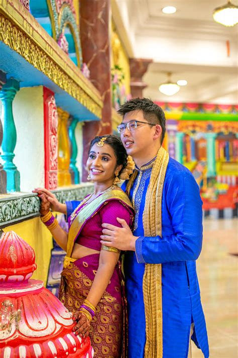 Sporean Msian Couples Interracial Wedding With Chinese And Indian