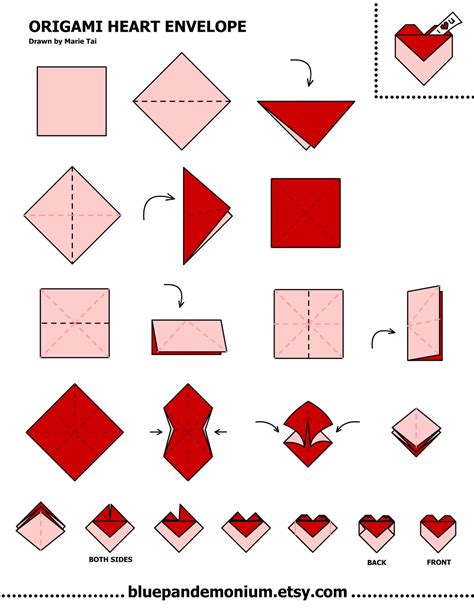 Origami Heart Envelope Step By Step