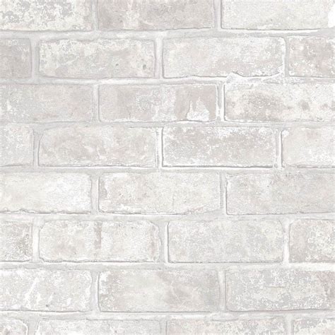 Fine Decor Loft Brick White Metallic Wallpaper