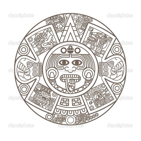 Stylized Aztec Calendar Aztec Calendar Aztec Tattoo Designs Mayan