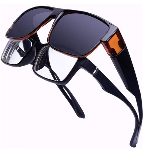 Polarized Wrap Around Shield Sunglasses Fit Over Prescription Glasses With Uv Protection For Men