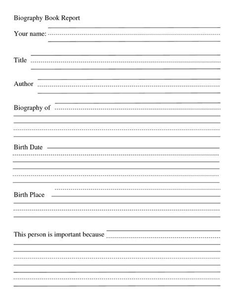 Biography Report Template 5th Grade 1 Templates Example Book