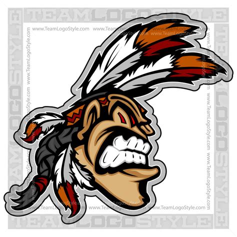 Indian Mascot Vector Clipart Indian Brave