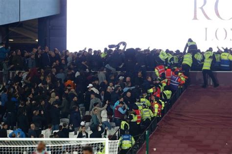 West Ham V Chelsea Trouble At London Stadium As Fans Clash During Efl Cup Contest Football