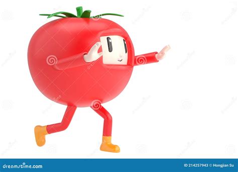 Cartoons Tomato Character Isolated On White Background 3d Rendering