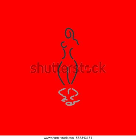 Woman Nude Vector Line Drawing Stock Vector Royalty Free