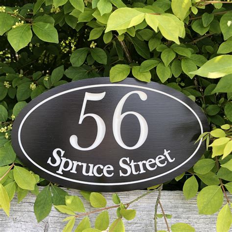 Oval House Number Engraved Plaque, Housewarming Gift, Realtor Gift
