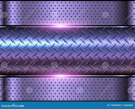 Purple Metallic Hyperboloid And Sphere Vector Optical Illusion Illustration