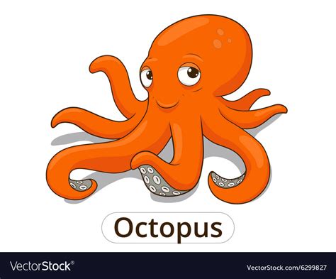 Octopus Sea Animal Fish Cartoon Royalty Free Vector Image