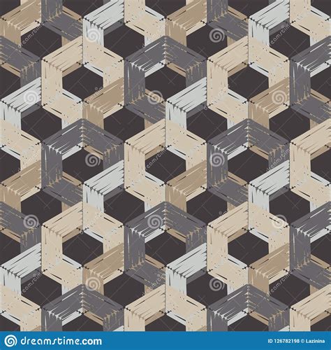 Seamless Abstract Geometric Pattern Shapes Of Hexagons Mosaic Texture