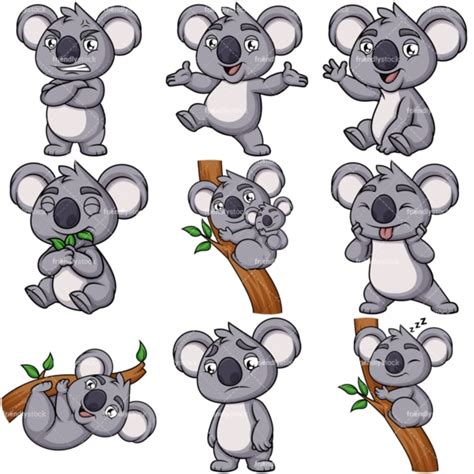 Koala Bear Mascot Cartoon Vector Clipart Friendlystock