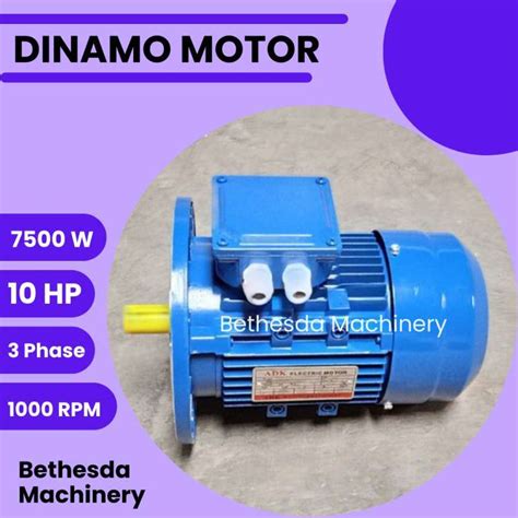 Jual Dinamo Motor Electro 10 Hp 3 Phase Adk 7500 Watt 6 Pole 1000 Rpm