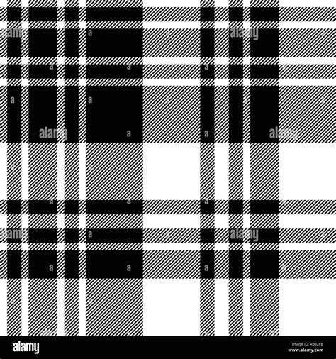Black And White Fabric Texture Check Seamless Pattern Vector