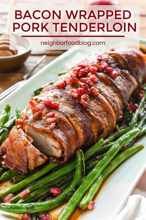 Takes only 5 minutes to prepare and 30 minutes to cook. Tender pork tenderloin is wrapped in bacon and covered in ...