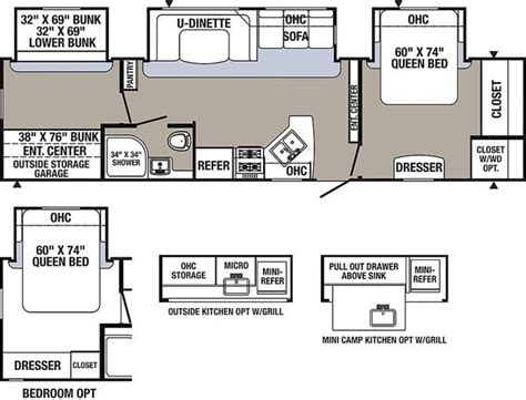 Imagine travel trailers floor plans. Image result for bunkhouse triple slide floor plans ...