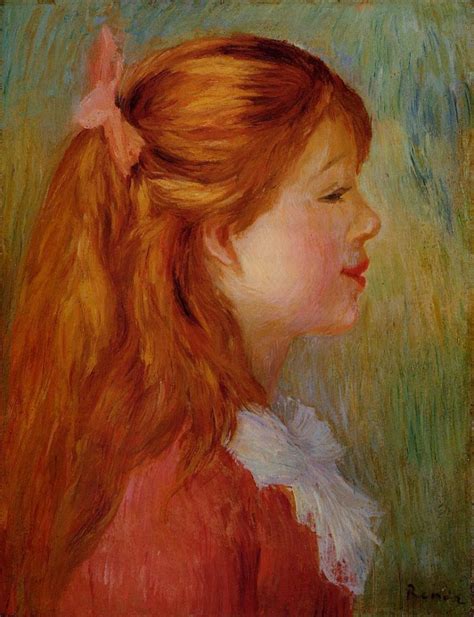 Young Girl With Long Hair In Profile 1890 Painting Pierre Auguste