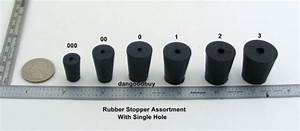 Laboratory Stopper Assortment Six Sizes With Single Hole Rubber