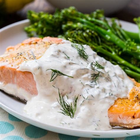 Salmon With Creamy Dill Sauce Spicy Southern Kitchen