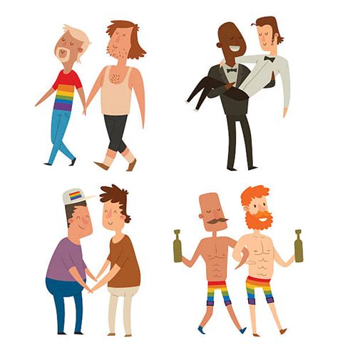 Gay Male Couple Walking Illustrations Royalty Free Vector Graphics