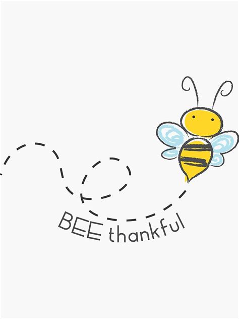 bee thankful be thankful gratitude bee cartoon sticker by scandistuff redbubble