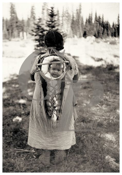 Native American Baby Papoose Carried On Mothers Back 1937 Etsy