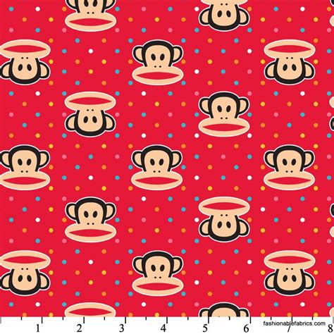 Paul Frank Julius And Dots On Red By David Textiles Pf 1020 2c 2