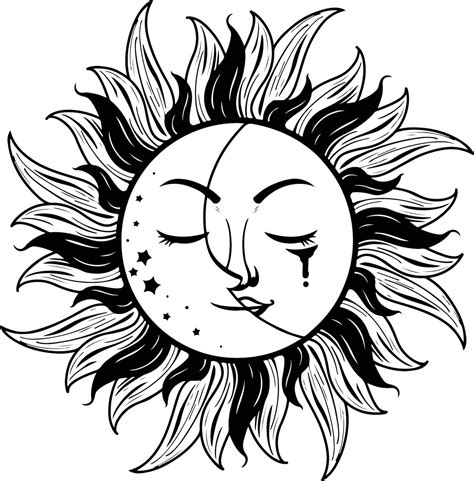 Sun And Moon Svg Celestial Sun Svg Sun Face Svg Sun Cut File Etsy