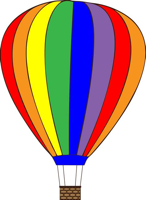 Colorful Hot Air Balloon | Hot air balloon clipart, Balloon clipart, Balloon clip art
