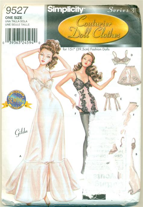 Lingerie Sewing Patterns 15 Gene Doll Sexy Lingerie Couturier Sewing Pattern Simplicity 9527