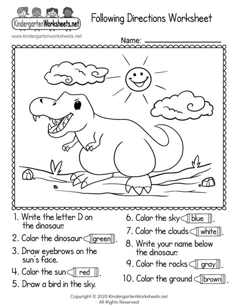 Https://tommynaija.com/worksheet/following Directions Worksheet Kindergarten