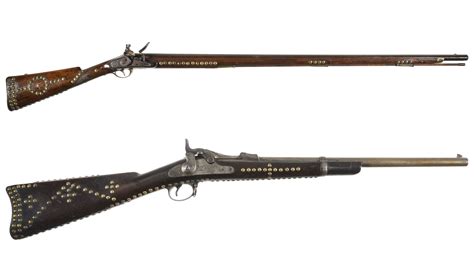 Two Native American Style Tack Decorated Long Guns Rock Island Auction