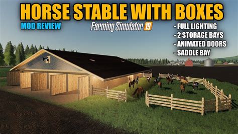Farming Simulator 19 Horse Stable With Boxes V10 Mod Review Youtube