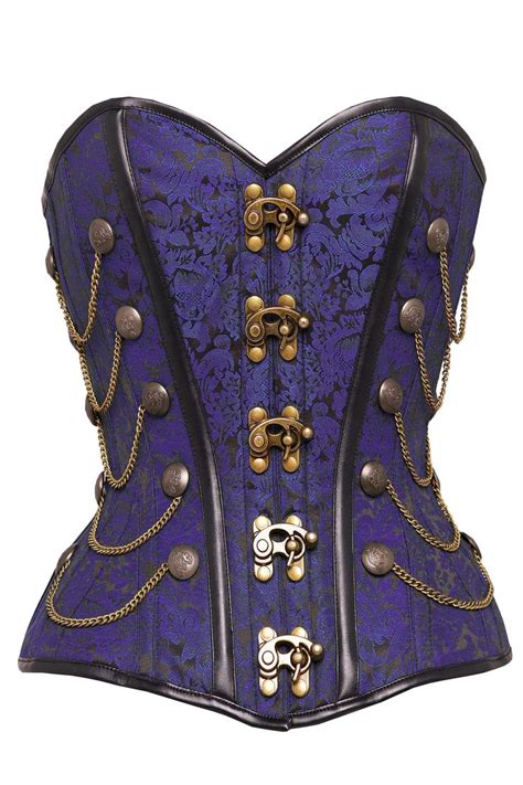 Purple Steampunk Corset With Chains In 2022 Steampunk Corset Corset Steampunk