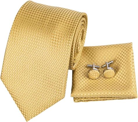 Men Tie Silk Necktie High Quality Business Gold Ties And Handkerchief