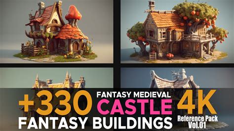 Artstation 330 Fantasy Medieval Castlefantasy Buildings Vol01