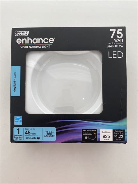 Feit Electric Enhance 75w Led Dimmable 5 6 Daylight 5000k 6 Pcs Per